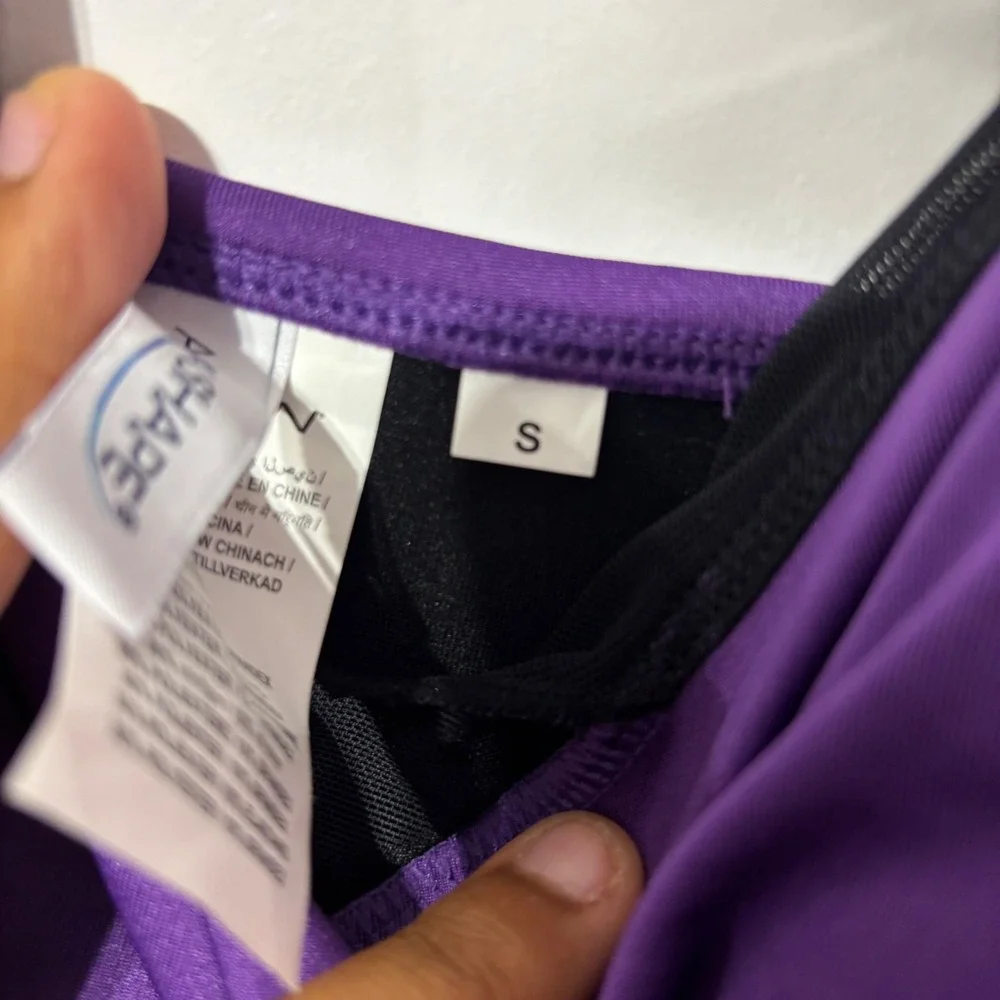 Dolfin AquaShape Purple Tankini Top Surplice Tummy Control Mastectomy Friendly S